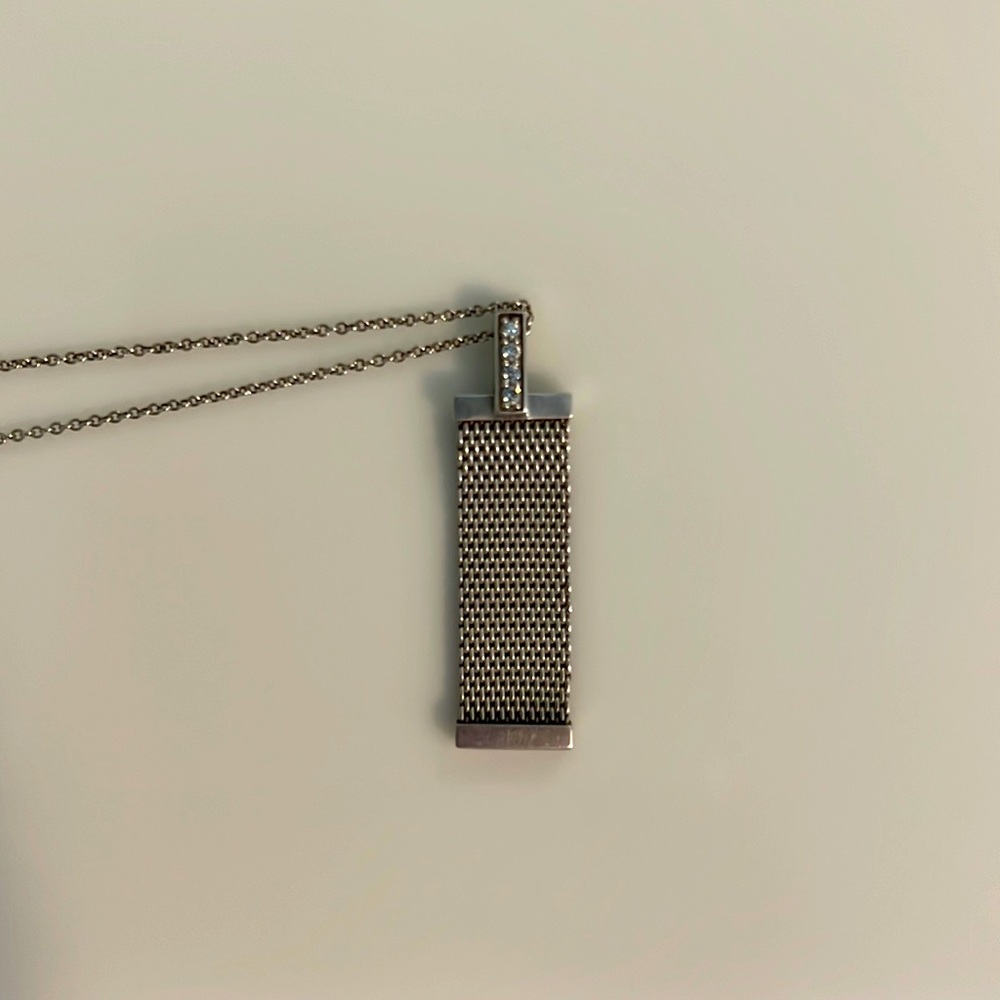 Tiffany mesh necklace with real diamonds
